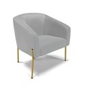 Ver imagem 2 de Poltrona Sala Decorativa Stella Pé de Aço Dourado Sintético D03 - D’Rossi