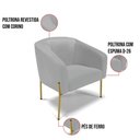 Ver imagem 3 de Poltrona Sala Decorativa Stella Pé de Aço Dourado Sintético D03 - D’Rossi
