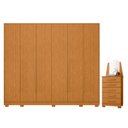 Ver imagem 1 de Guarda Roupa Casal Mercure 6 Portas e Cômoda New Veneza 05 Gavetas com Espelho Cinamomo - Móveis