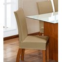Ver imagem 2 de Kit de Capas de Cadeira Estofada 6 Lugares Mesa de Jantar Protege Muda a Decoração Malha Helanca Lis