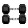 Par Halteres 10kg + 10kg Dumbbell Sextavado Emborrachado Pegada Cromada Gallant (gdb10f3b-pt) - 1