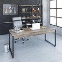 Ver imagem 2 de Mesa Kuadra Diretor 180x70x75cm Carvalho Dark - Est. Preta