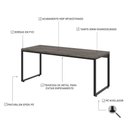 Ver imagem 4 de Mesa Kuadra Diretor 180x70x75cm Carvalho Dark - Est. Preta