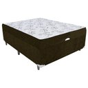 Ver imagem 2 de Cama Box Baú Casal Conjugado Ortopédico Suede Marrom 45x138x188
