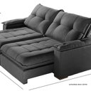 Ver imagem 3 de Sofá 03 Lugares Turquia Retrátil e Reclinável Linho 2,0M