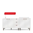 Ver imagem 5 de Cozinha Pérola 2 Peças Balcão 2 Gavetas 3 Portas e Balcão 2 Portas Yescasa Branco
