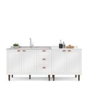 Ver imagem 3 de Cozinha Pérola 2 Peças Balcão 2 Gavetas 3 Portas e Balcão 2 Portas Yescasa Branco