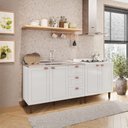 Ver imagem 1 de Cozinha Pérola 2 Peças Balcão 2 Gavetas 3 Portas e Balcão 2 Portas Yescasa Branco
