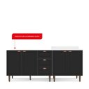 Ver imagem 5 de Cozinha Pérola 2 Peças Balcão 2 Gavetas 3 Portas e Balcão 2 Portas Yescasa