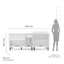 Ver imagem 4 de Cozinha Pérola 2 Peças Balcão 2 Gavetas 3 Portas e Balcão 2 Portas Yescasa Cinza/Branco