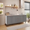 Ver imagem 2 de Cozinha Pérola 2 Peças Balcão 2 Gavetas 3 Portas e Balcão 2 Portas Yescasa