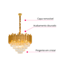 Luminária Pendente Lustre Luxuoso Dourado e Cristais Vana Sindora Inl103 - 5