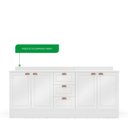 Ver imagem 5 de Cozinha Pérola com Rodapé e Tampo 2 Peças Balcão 2 Gavetas 3 Portas e Balcão 2 Portas Yescasa