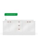 Ver imagem 5 de Cozinha Pérola com Rodapé e Tampo 2 Peças Balcão 2 Gavetas 3 Portas e Balcão 2 Portas Yescasa