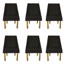 Ver imagem 1 de kit 06 Cadeiras Para Sala De Jantar Ana Pés Palito Suede Preto - D'Classe Decor