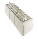 Ver imagem 3 de Sofá Cama Modulado Retrátil e Reclinável Decorativo Varsóvia 276cm Veludo Bege G33 - Gran Belo