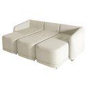 Ver imagem 7 de Sofá Cama Modulado Retrátil e Reclinável Decorativo Varsóvia 276cm Veludo Bege G33 - Gran Belo