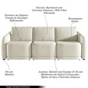 Ver imagem 4 de Sofá Cama Modulado Retrátil e Reclinável Decorativo Varsóvia 276cm Veludo Bege G33 - Gran Belo