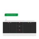 Ver imagem 5 de Cozinha Pérola com Rodapé e Tampo 2 Peças Balcão 2 Gavetas 3 Portas e Balcão 2 Portas Yescasa