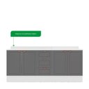 Ver imagem 5 de Cozinha Pérola com Rodapé e Tampo 2 Peças Balcão 2 Gavetas 3 Portas e Balcão 2 Portas Yescasa