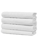 Ver imagem 1 de Kit 4 Toalhas de Banho Pet Shop Costura Dupla Felpuda Prata - Branco