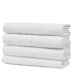 Kit 4 Toalhas de Banho Pet Shop Costura Dupla Felpuda Prata - Branco - 1