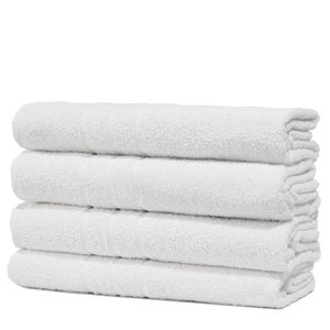 Kit 4 Toalhas de Banho Pet Shop Costura Dupla Felpuda Prata - Branco