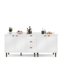 Ver imagem 3 de Cozinha Pérola com Tampo 2 Peças Balcão 2 Gavetas 3 Portas e Balcão 2 Portas Yescasa