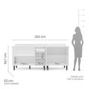 Ver imagem 4 de Cozinha Pérola com Tampo 2 Peças Balcão 2 Gavetas 3 Portas e Balcão 2 Portas Yescasa Azul/Branco