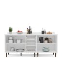 Ver imagem 7 de Cozinha Pérola com Tampo 2 Peças Balcão 2 Gavetas 3 Portas e Balcão 2 Portas Yescasa Azul/Branco