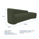 Ver imagem 3 de Recamier Curvo Orgânico 200cm 3 Lugares Lado Direito para Sala Estar e Linho Paris Verde