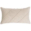 Ver imagem 2 de Capa Almofada Linho Retangular Baguete Bege Cru Drapeada 30x50cm