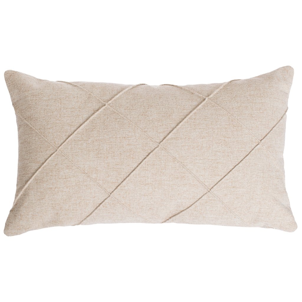 Ver imagem 6 de Capa Almofada Linho Retangular Baguete Cru Drapeada 30x50