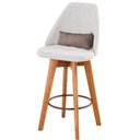 Ver imagem 4 de Kit 02 Banquetas Linho Bege E Almofada Bege