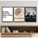 Ver imagem 2 de Kit 3 Quadros Decorativos Belo Horizonte-mapa Cidade 24x18cm:madeira Preta