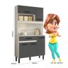 Kit Armário de Cozinha Magazin Compacto 5 Portas e 1 Gaveta com Balcão Multifuncional - 6