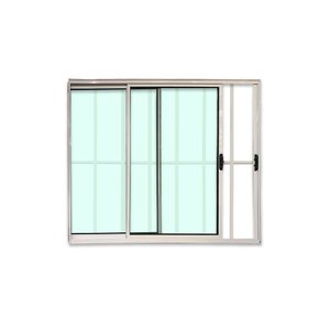 Janela de Correr 2 Folhas com Grade de Alumínio Branco 100x150