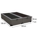 Ver imagem 2 de Cama Box Baú Queen Bipartido Sintético Mega Cama Cinza 158x198x45cm