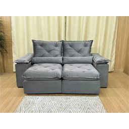Sofá Retrátil Reclinável 2,30 M Cinza 502 Zuqui Plus - 6
