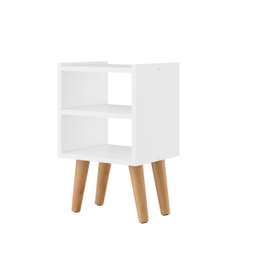 Mesa de Cabeceira Atenas com Pé Palito Mesa de Cabeceira Retrô - Branco - 1