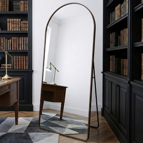 Espelho Lopazzi Arcos Marrom 170x70cm Grande P/ Escritório