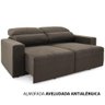 Sofá 3 Lugares Herval Village, Retrátil e Reclinável, Veludo Molhado Marrom Escuro - 4