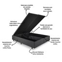 Ver imagem 5 de Base Box Baú King 193x203 Cm Courino Linho Preto