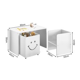 Mesa Infantil Montessori Alegra Smile Multifuncional com 1 Cadeira e 1 Nicho - Branca - 5