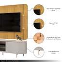 Ver imagem 3 de Painel e Bancada Tv 75" Floro Frisos Chanfrados 2 Portas Bali/cedro G18 - Gran Belo