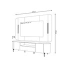 Ver imagem 4 de Painel e Bancada Tv 75" Floro Frisos Chanfrados 2 Portas Bali/cedro G18 - Gran Belo