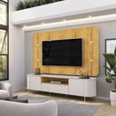 Ver imagem 5 de Painel e Bancada Tv 75" Floro Frisos Chanfrados 2 Portas Bali/cedro G18 - Gran Belo