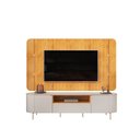 Ver imagem 2 de Painel e Bancada Tv 75" Floro Frisos Chanfrados 2 Portas Bali/cedro G18 - Gran Belo