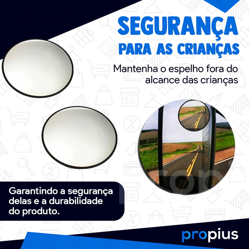 4 Espelhos Convexo Auxiliar Universal Ponto Cego Imagem Garagem Redondo Trânsito Centro Retrovisor O - 8