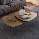 Ver imagem 2 de Kit 02 Mesas de Centro para Sala de Estar Pés Industrial Dourado Alef I03 Louro - Lyam Decor